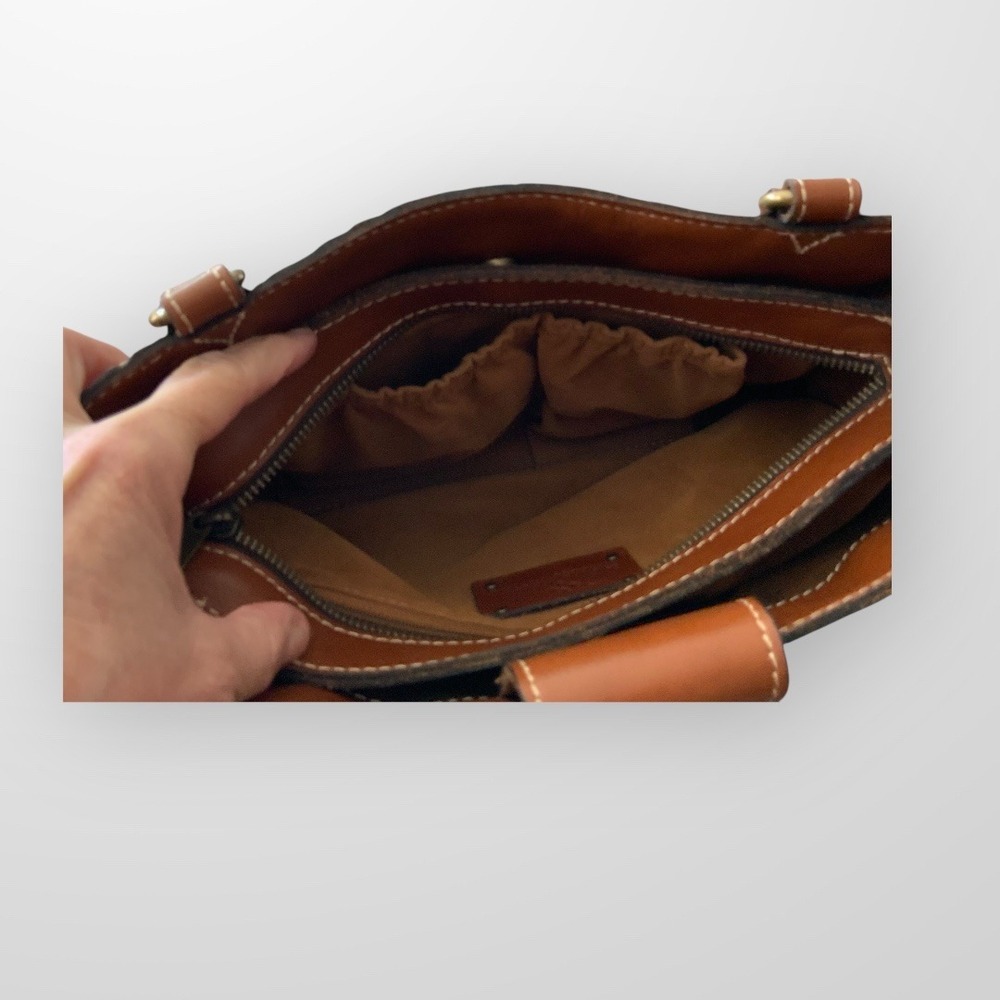 Patricia Nash Tooled Leather Satchel in Chestnut Brown - Picture 2 of 8